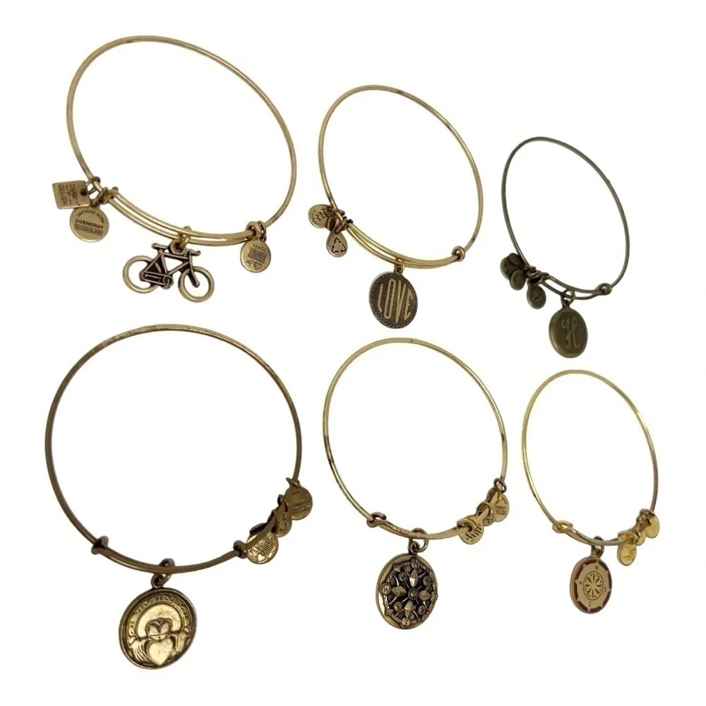 Alex & Ani Lot Of 6 Mixed Bangle Bracelets